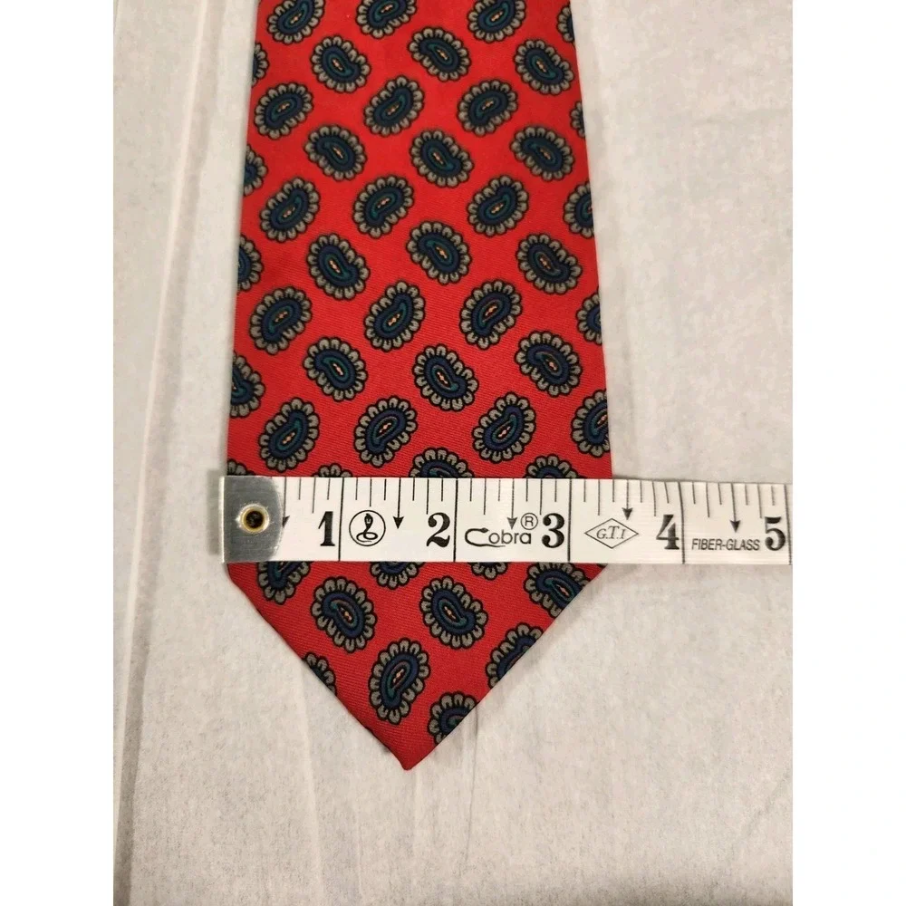 Robert Talbott Necktie for Nordstrom Hand Sewn 100% Silk Geometric Red Vintage
